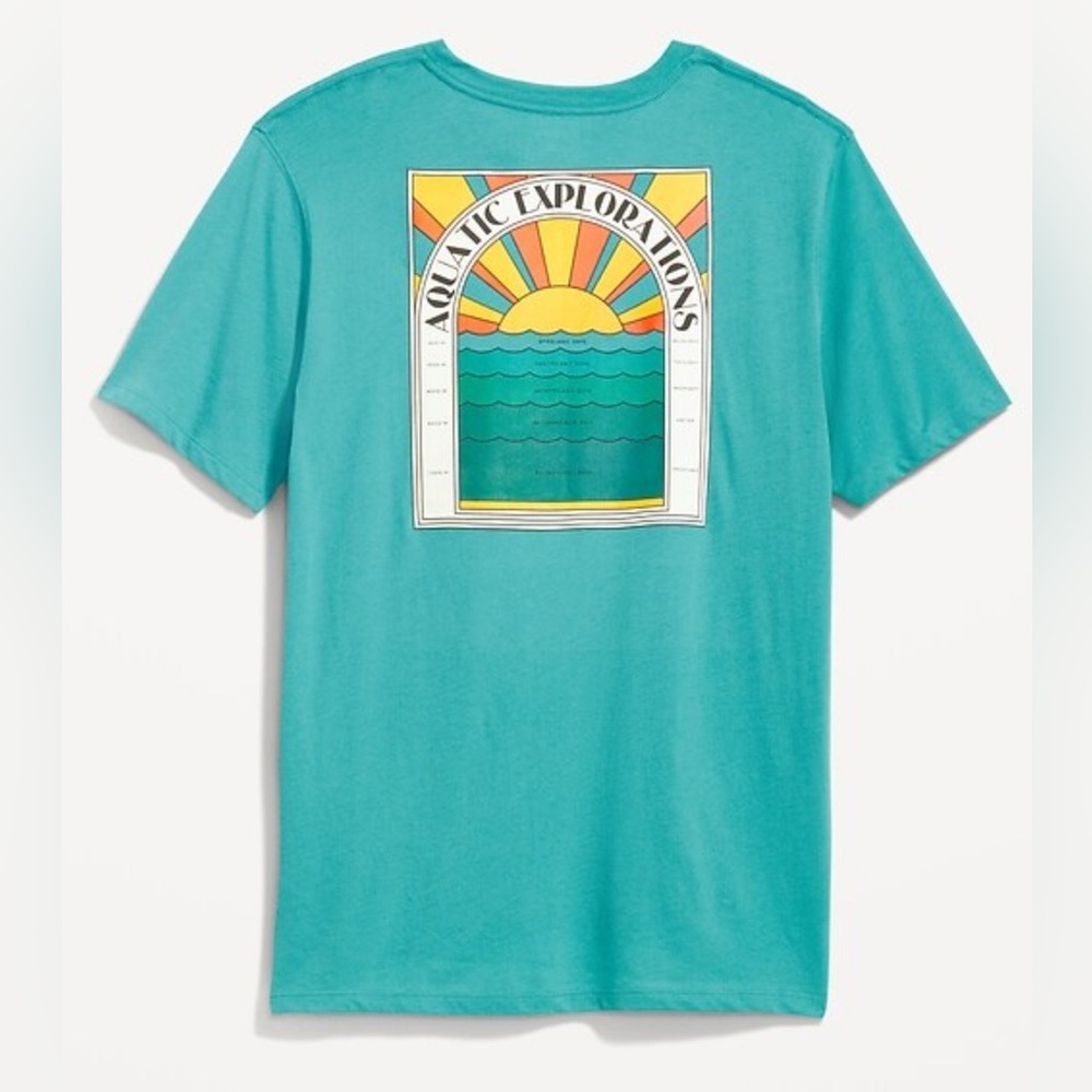 Old Navy Men’s Graphic Tee Blue Short Sleeve – Size Large